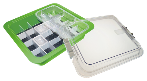 [20Z455P] Tubs à matériaux complète avec accessoires (31,9 x 28,5 x 10,2 cm) néon vert - ZIRC - Delynov