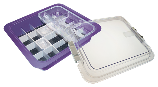 [20Z455R] Tubs à matériaux complète avec accessoires (31,9 x 28,5 x 10,2 cm) néon violet - ZIRC - Delynov