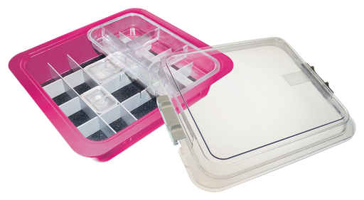 [20Z455S] Tubs à matériaux complète avec accessoires (31,9 x 28,5 x 10,2 cm) néon rose - ZIRC - Delynov