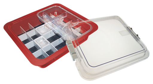 [20Z455M] Tubs à matériaux complète avec accessoires (31,9 x 28,5 x 10,2 cm) rouge - ZIRC - Delynov