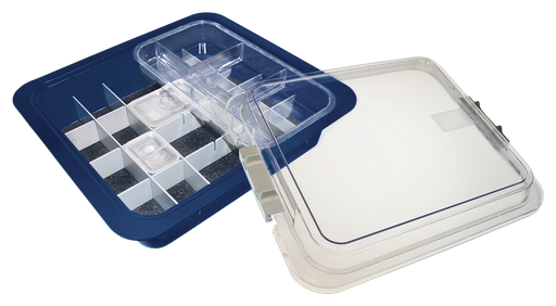[20Z455T] Tubs à matériaux complète avec accessoires (31,9 x 28,5 x 10,2 cm) bleu foncé - ZIRC - Delynov