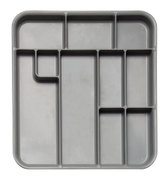 [20Z465] Garniture de la cuvette avec compartiments (27,3cm x 24,6cm x 2,54cm) gris - ZIRC