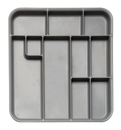 [20Z465] Garniture de la cuvette avec compartiments gris (27,3cm x 24,6cm x 2,54cm) - ZIRC - Delynov