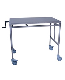 [TPH 10060] Hydraulic Bridge Table Smooth Stainless Steel 1000 x 600 - Wheels Ø 100 (Made in France) - Alter Medical